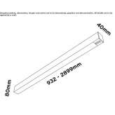 Aluminum linear lighting profile mounted to the ceiling Ticul