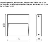 Aluminum LED stair lamp for wall mounting Pirkkala