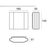 LED outdoor wall lamp in die-cast aluminum Plasnica