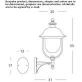 Zewnętrzna lampa ścienna z aluminium i miedzi Albia