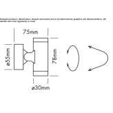 Adjustable, powder-coated aluminum LED wall lamp Powell