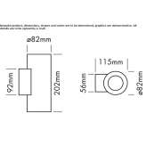 Outdoor LED wall lamp made of powder-coated aluminum Powell