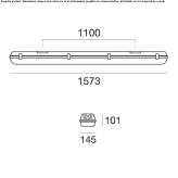 Outdoor LED ceiling lamp made of polycarbonate Kambah