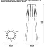 Lampa podłogowa LED z drewna tekowego Uzunovo