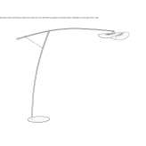 Lampa podłogowa ze stali nierdzewnej z aluminiowym kloszem Rovenky