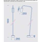 Aluminiowa lampa podłogowa LED Chepes