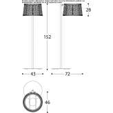 Adjustable LED floor lamp made of synthetic fiber Ponca