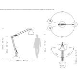 Regulowana aluminiowa lampa podłogowa LED Lesve