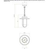 Lampa wisząca z cynku i szkła Kolno