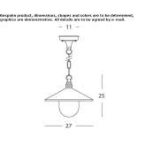 Zewnętrzna lampa wisząca ze szkła i aluminium Berrobi