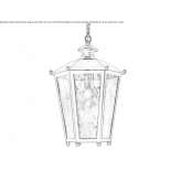 Zewnętrzna lampa wisząca ze szkła i stali Manresa