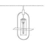 Outdoor hanging lamp made of metal and glass Anra