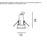 Aluminum outdoor spotlight for recessing in the ceiling Kosino
