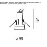 Aluminum outdoor spotlight for recessing in the ceiling Kosino