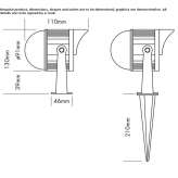 Adjustable, powder-coated aluminum LED reflector. External reflector Arroyito