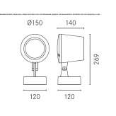 Adjustable aluminum LED outdoor spotlight Paste