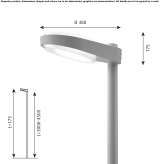 LED street lamp made of die-cast aluminum Tortona