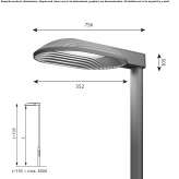 Lampa uliczna LED na słupie Tortona