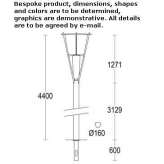 Aluminum LED street lamp on a pole Sizun