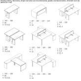 Multifunctional desk with height adjustment and sound-absorbing screens Winford