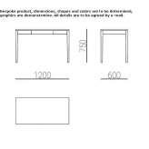 Rectangular walnut desk with drawers Tommerup