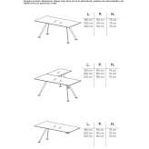 Sectional desk made of wood and glass Botosana