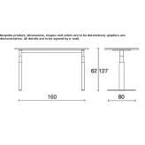 Rectangular MDF office desk with height adjustment Gridley