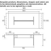 Rectangular glass desk Porecatu