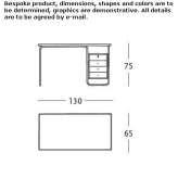 Stainless steel desk with drawers Gardani