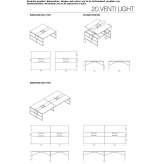 Multi-rectangular melamine-coated chipboard office desk with cable management Sisak