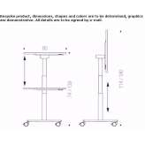 Height adjustable office desk with wheels Dippach