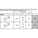 Rectangular desk made of melamine-coated chipboard Ulcinj