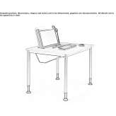 Height adjustable office desk with cable management system Toflea