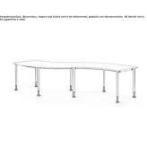 Height adjustable sectional desk Toflea