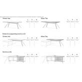 Rectangular sectional desk made of wood and glass Gjinoc