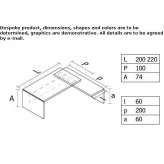 L-shaped desk made of melamine-coated chipboard with drawers Chadrac