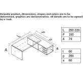 Executive desk made of melamine-coated chipboard with shelves Chadrac