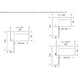 Sectional desk made of metal and glass Moulki