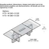 Wood and glass executive desk with cable management system Budva