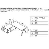 L-shaped desk with shelves Narew