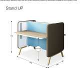 Height-adjustable office desk with sound-absorbing screens Loiza