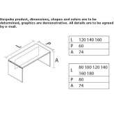 Wooden sectional desk with drawers Cubarral