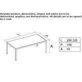 Rectangular executive desk with electrical sockets Eagle