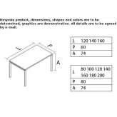 Rectangular wooden work desk Goerzig