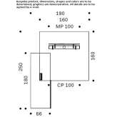 Square melamine desk with shelves Ilawa