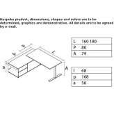 L-shaped wooden work desk Cubarral