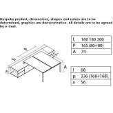 Multi-station desk with sound-absorbing screens Goerzig