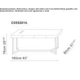 Rectangular wooden desk with drawers Prestice