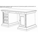 Rectangular solid wood desk with drawers Colditz