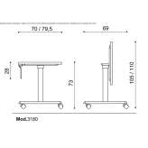 work desk with a tiltable top Niharra